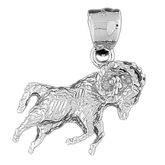 Sterling Silver Aries Zodiac Sign Pendant