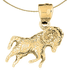 Sterling Silver Aries Zodiac Sign Pendant (Rhodium or Yellow Gold-plated)