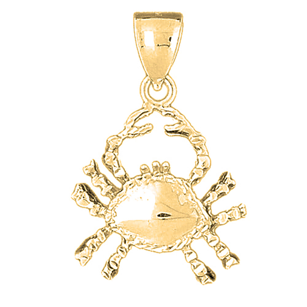 Yellow Gold-plated Silver Cancer Zodiac Sign Pendant