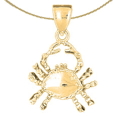 Sterling Silver Cancer Zodiac Sign Pendant (Rhodium or Yellow Gold-plated)