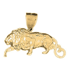 Yellow Gold-plated Silver Leo Zodiac Sign Pendant