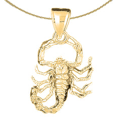 Colgante con signo del zodíaco Escorpio en plata de ley (bañado en rodio o oro amarillo)