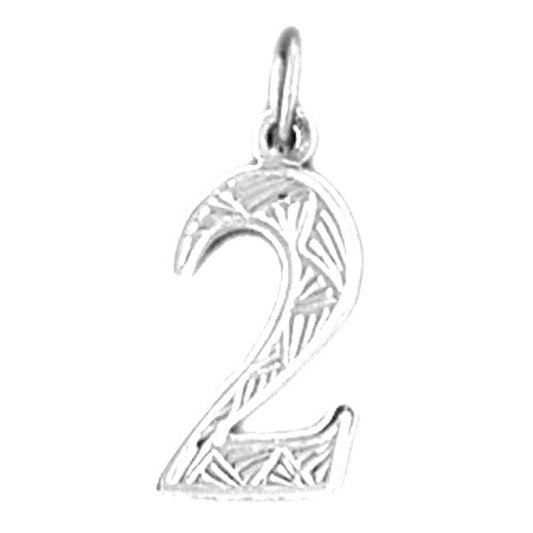 Sterling Silver Number Two, #2 Pendant