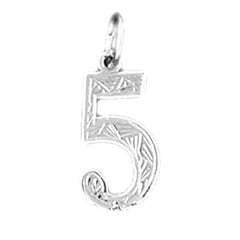 Sterling Silver Number Five, #5 Pendant