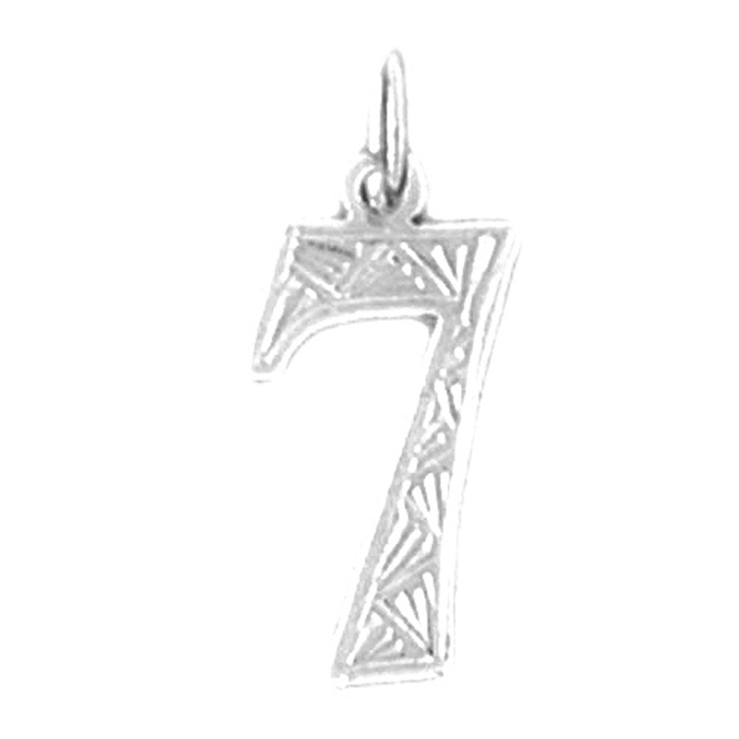 Sterling Silver Number Seven, #7 Pendant