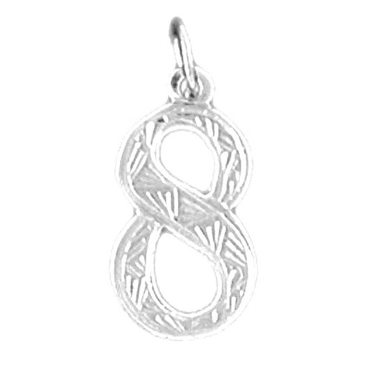 Sterling Silver Number Eight, #8 Pendant