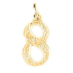 Yellow Gold-plated Silver Number Eight, #8 Pendant