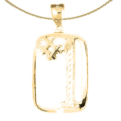 Sterling Silver #1, Number One Pendant (Rhodium or Yellow Gold-plated)