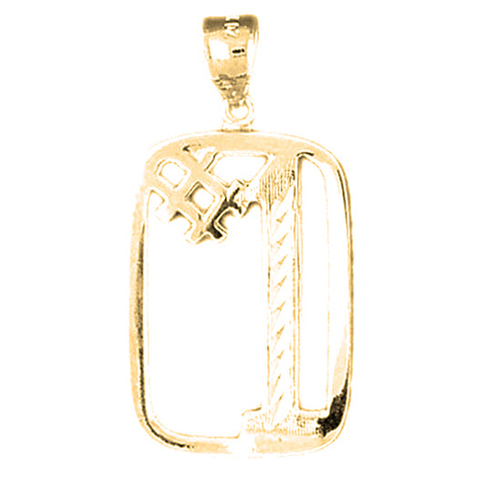 Yellow Gold-plated Silver #1, Number One Pendant