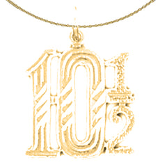 Sterling Silver 10 1/2, Ten And A Half Pendant (Rhodium or Yellow Gold-plated)