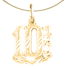 14K or 18K Gold 13 1/2, Ten And A Half Pendant