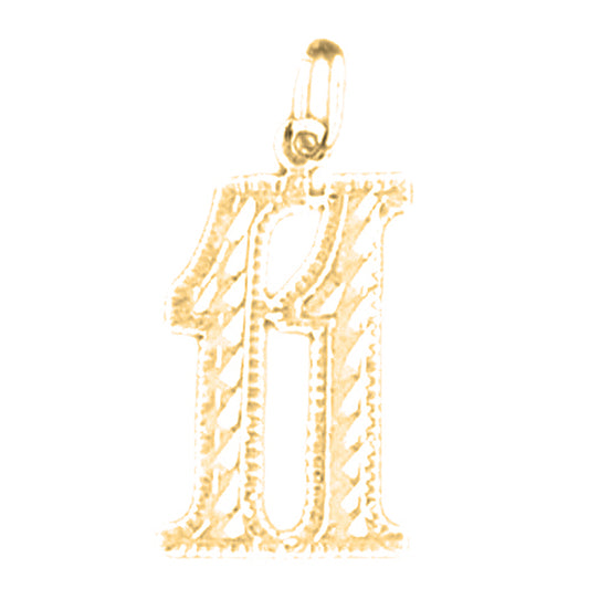 Yellow Gold-plated Silver 11, Eleven Pendant