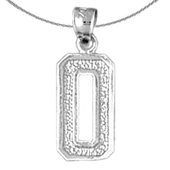 Sterling Silver Zero, 0 Pendant (Rhodium or Yellow Gold-plated)