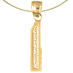 Sterling Silver One, 1 Pendant (Rhodium or Yellow Gold-plated)