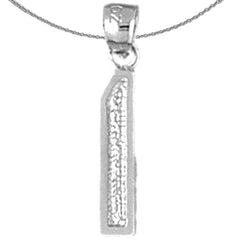 Sterling Silver One, 1 Pendant (Rhodium or Yellow Gold-plated)