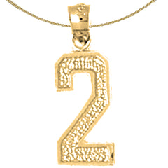 Sterling Silver Two, 2 Pendant (Rhodium or Yellow Gold-plated)