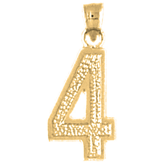 Yellow Gold-plated Silver Four, 4 Pendant