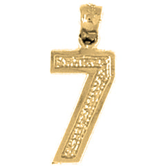 Yellow Gold-plated Silver Seven, 7 Pendant