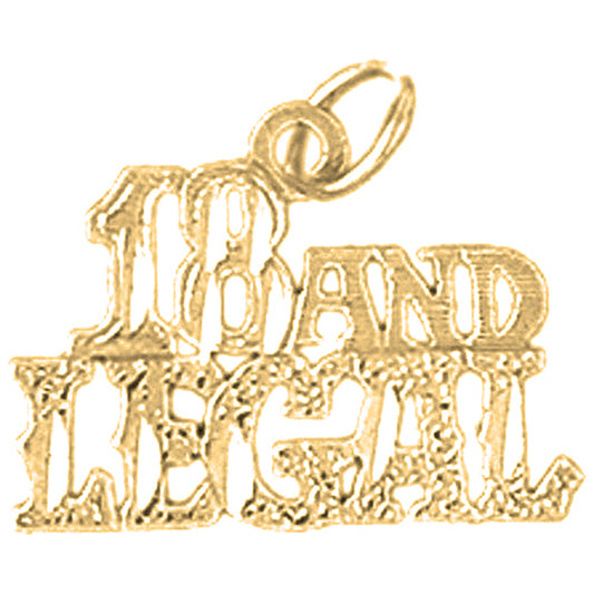 Yellow Gold-plated Silver 18 And Legal Pendant