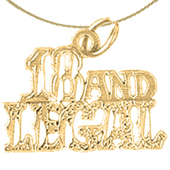 Sterling Silver 18 And Legal Pendant (Rhodium or Yellow Gold-plated)