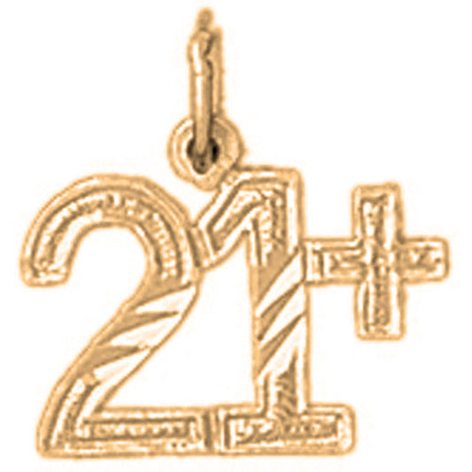 Yellow Gold-plated Silver 21+, Over 21 Pendant