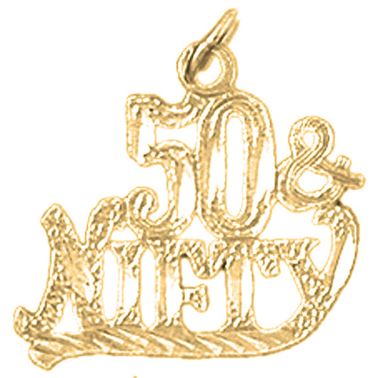 Yellow Gold-plated Silver 50 And Nifty, Fifty And Nifty Pendant