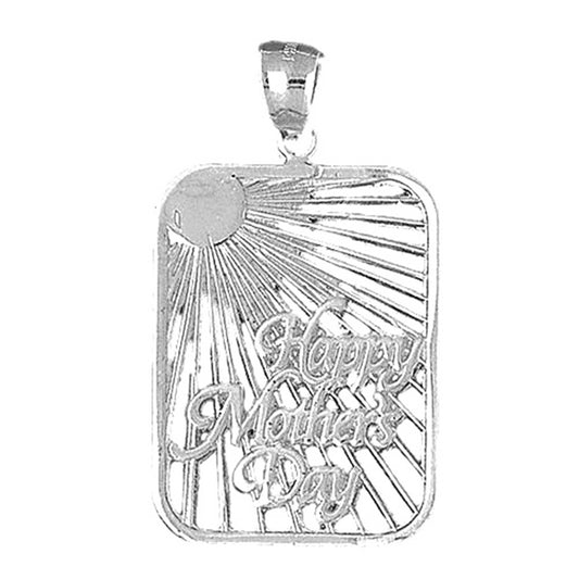Sterling Silver Happy Mothers Day Pendant