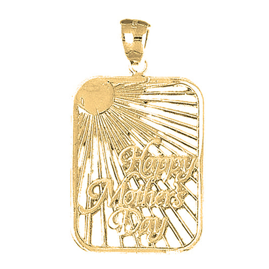 10K, 14K or 18K Gold Happy Mothers Day Pendant