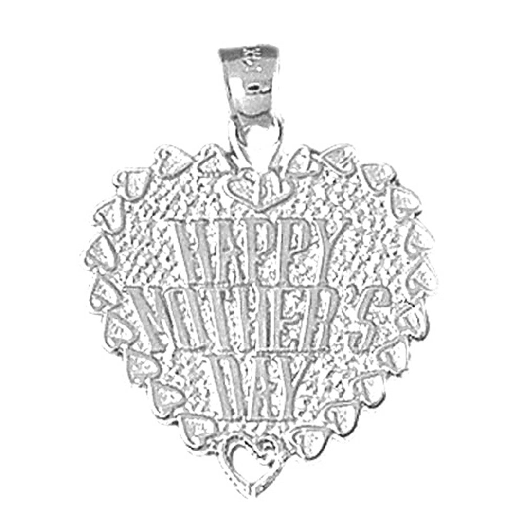 Sterling Silver Happy Mothers Day Pendant