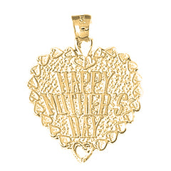 Yellow Gold-plated Silver Happy Mothers Day Pendant