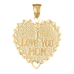 Yellow Gold-plated Silver I Love You Mom Pendant