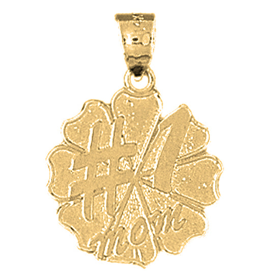Yellow Gold-plated Silver #1 Mom Pendant