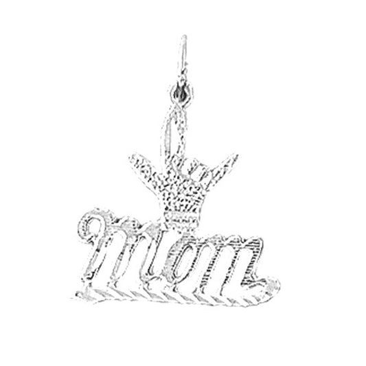Sterling Silver I Love You Mom Pendant