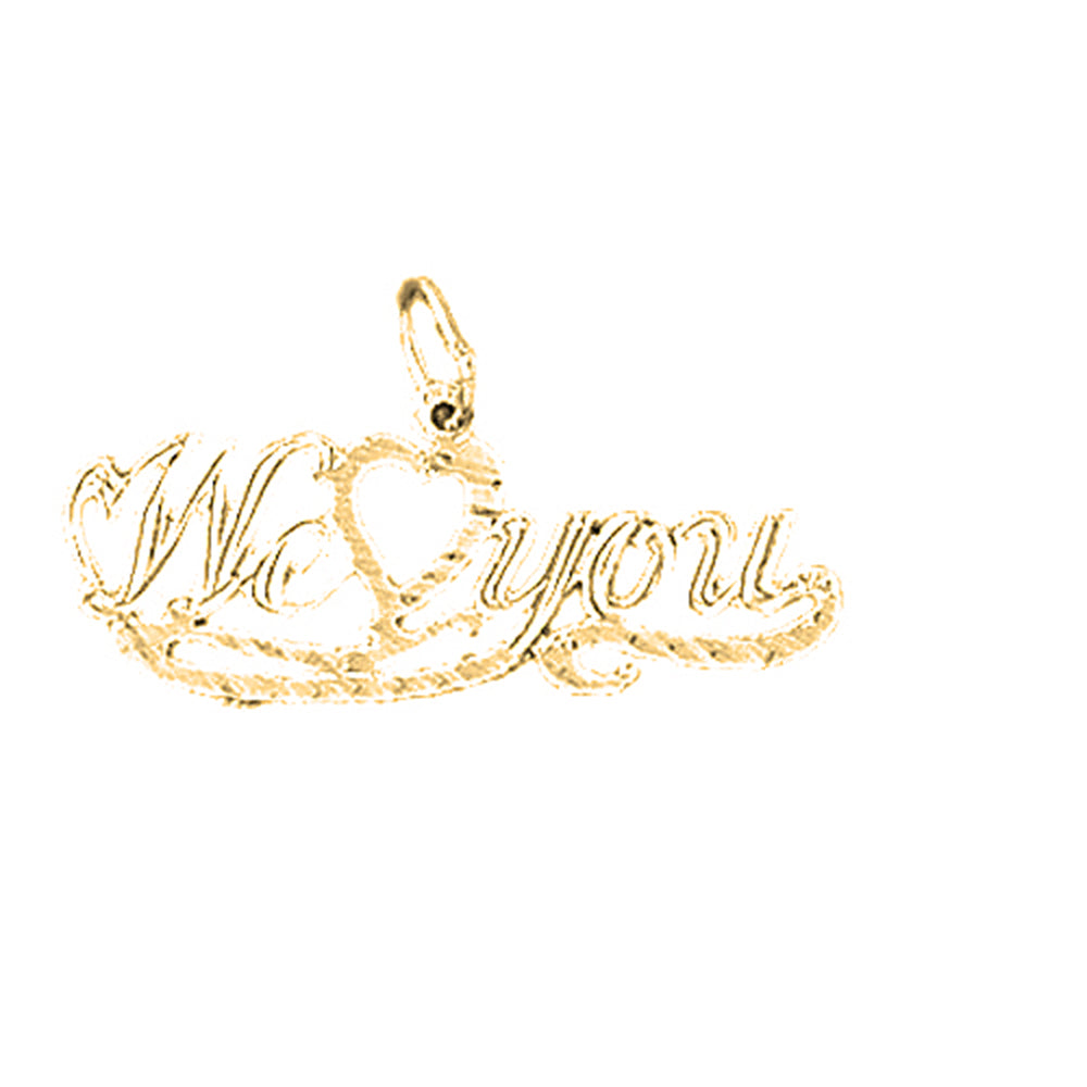 Yellow Gold-plated Silver We Love You Pendant