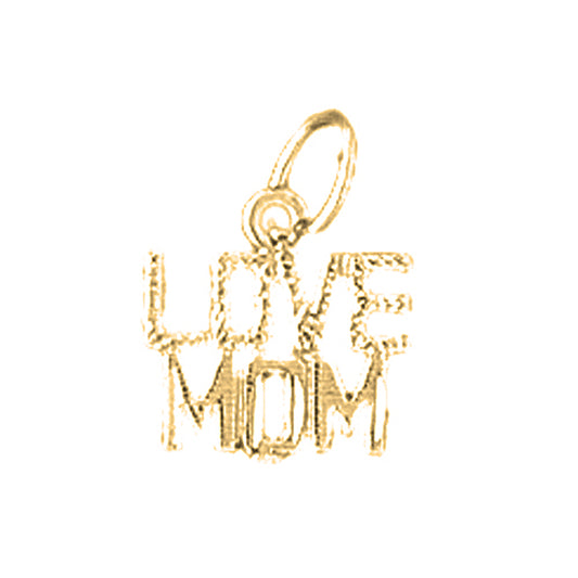 Yellow Gold-plated Silver Love Mom Pendant
