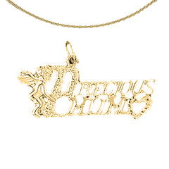 Sterling Silver Precious Mom Pendant (Rhodium or Yellow Gold-plated)