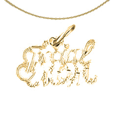 Sterling Silver Special Mom Pendant (Rhodium or Yellow Gold-plated)