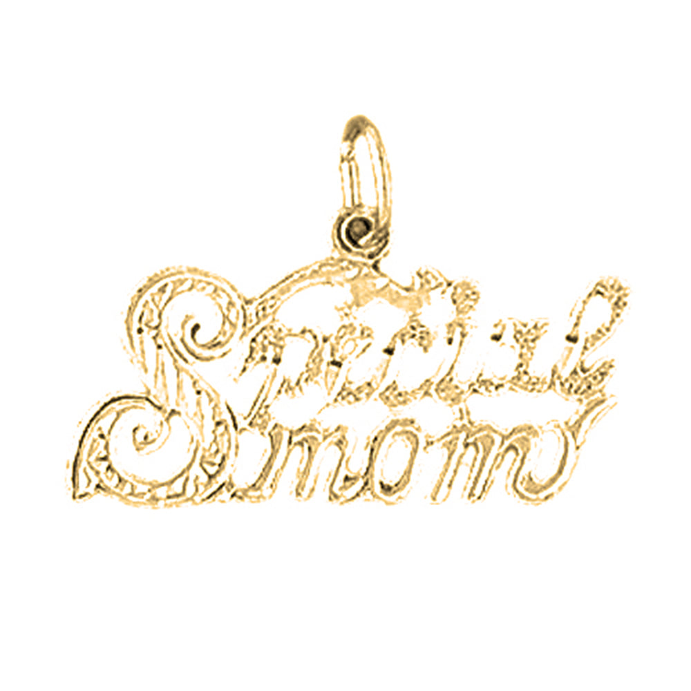 Yellow Gold-plated Silver Special Mom Pendant