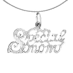 Sterling Silver Special Mom Pendant (Rhodium or Yellow Gold-plated)