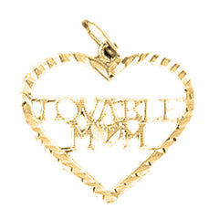 Yellow Gold-plated Silver Loveable Mom Pendant