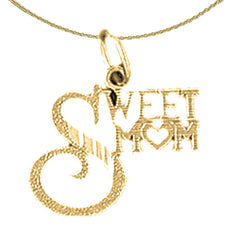 Anhänger „Sweet Mom“ aus Sterlingsilber (rhodiniert oder gelbvergoldet)