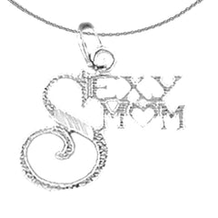 Sterling Silver Sexy Mom Pendant (Rhodium or Yellow Gold-plated)