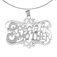 Sterling Silver Special Mother Pendant (Rhodium or Yellow Gold-plated)