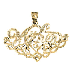 Yellow Gold-plated Silver Mother Pendant