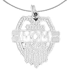 Sterling Silver Mom Pendant (Rhodium or Yellow Gold-plated)