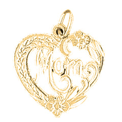 Yellow Gold-plated Silver Mom Pendant