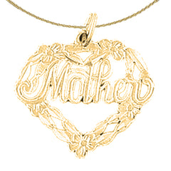 Sterling Silver Mother Pendant (Rhodium or Yellow Gold-plated)