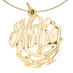 Sterling Silver Mother Pendant (Rhodium or Yellow Gold-plated)