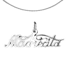 Sterling Silver Madrecita Pendant (Rhodium or Yellow Gold-plated)