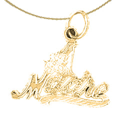 Sterling Silver #1 Madre Pendant (Rhodium or Yellow Gold-plated)